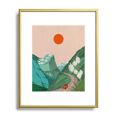 Jenn X Studio Mountain Sunset I Metal Framed Art Print
