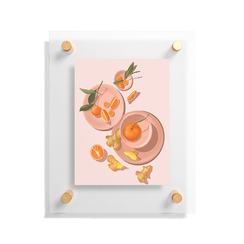 Jenn X Studio Pastel Oranges and Ginger Floating Acrylic Print