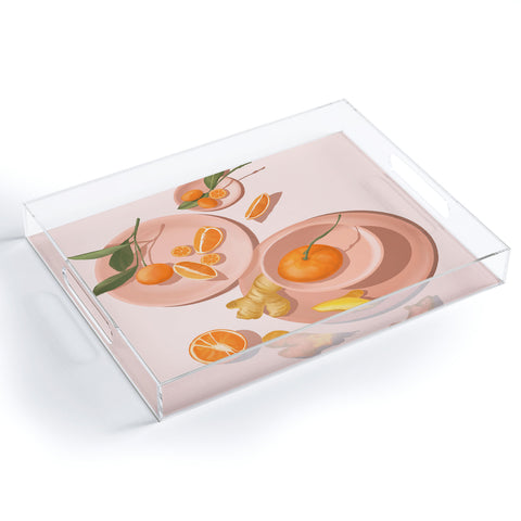 Jenn X Studio Pastel Oranges and Ginger Acrylic Tray
