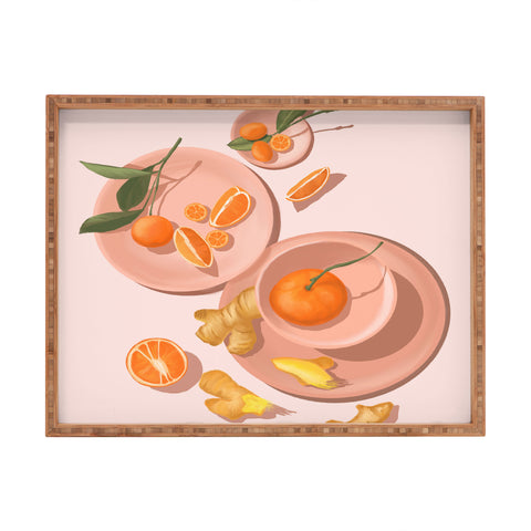 Jenn X Studio Pastel Oranges and Ginger Rectangular Tray