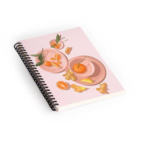 Jenn X Studio Pastel Oranges and Ginger Spiral Notebook