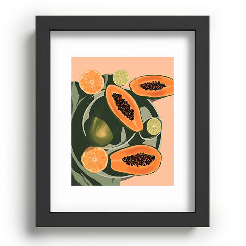 Jenn X Studio Summer papayas and citrus Recessed Framing Rectangle
