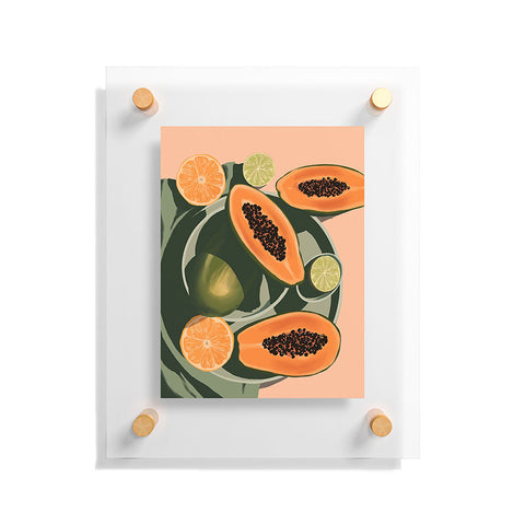 Jenn X Studio Summer papayas and citrus Floating Acrylic Print