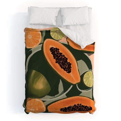 Jenn X Studio Summer papayas and citrus Comforter