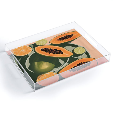 Jenn X Studio Summer papayas and citrus Acrylic Tray