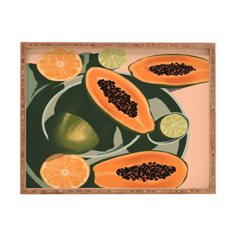 Jenn X Studio Summer papayas and citrus Rectangular Tray