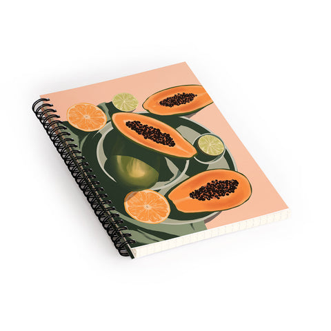 Jenn X Studio Summer papayas and citrus Spiral Notebook