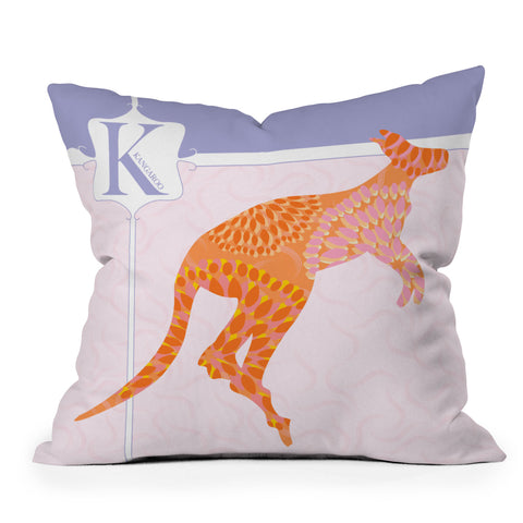 Jennifer Hill Miss Kangaroo Outdoor Throw Pillow
