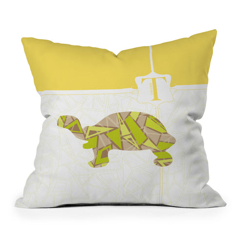 Jennifer Hill Mister Tortoise Outdoor Throw Pillow