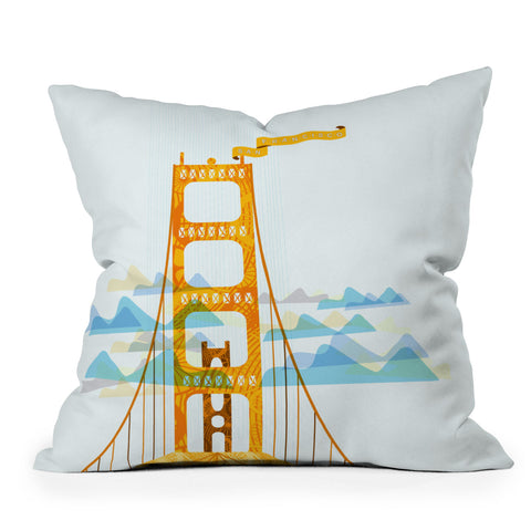 Jennifer Hill San Francisco Golden Gate Outdoor Throw Pillow