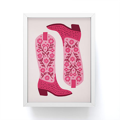 Jessica Molina Cowgirl Boots Hot Pink Framed Mini Art Print