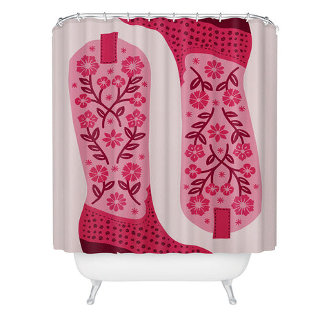 Jessica Molina Cowgirl Boots Hot Pink Shower Curtain