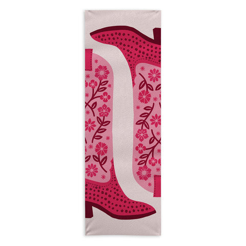 Jessica Molina Cowgirl Boots Hot Pink Yoga Towel
