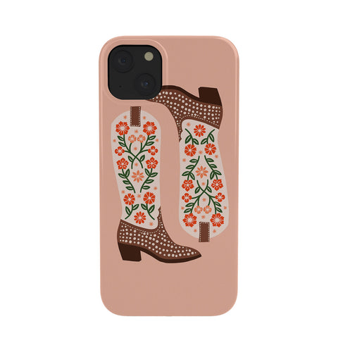 Jessica Molina Cowgirl Boots Orange and Green Phone Case