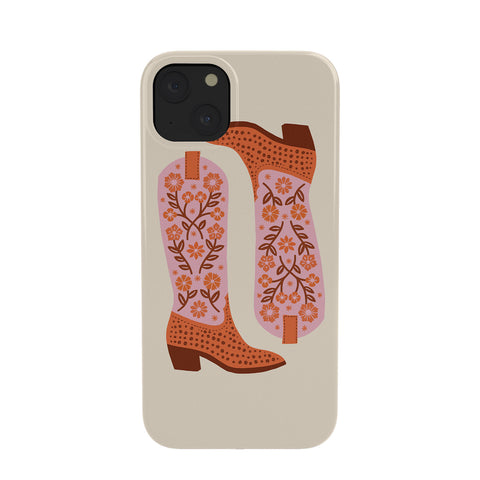 Jessica Molina Cowgirl Boots Pink and Orange Phone Case