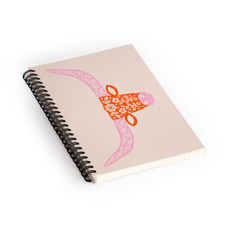 Jessica Molina Floral Longhorn Pink and Orange Spiral Notebook