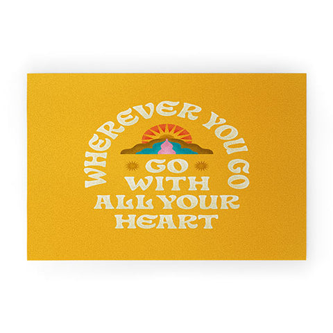Jessica Molina Go With All Your Heart Yellow Welcome Mat