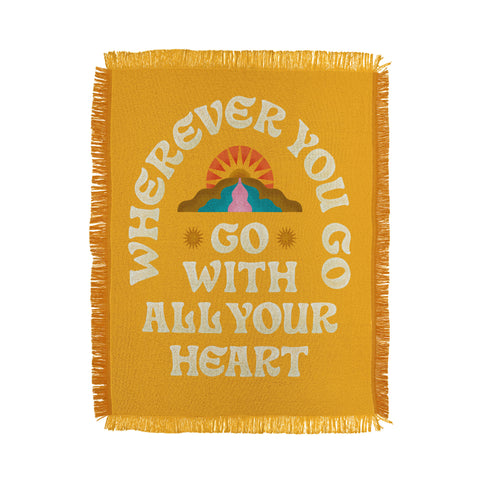Jessica Molina Go With All Your Heart Yellow Throw Blanket