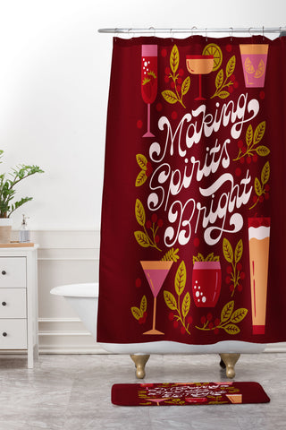 Jessica Molina Making Spirits Bright Holiday Shower Curtain And Mat