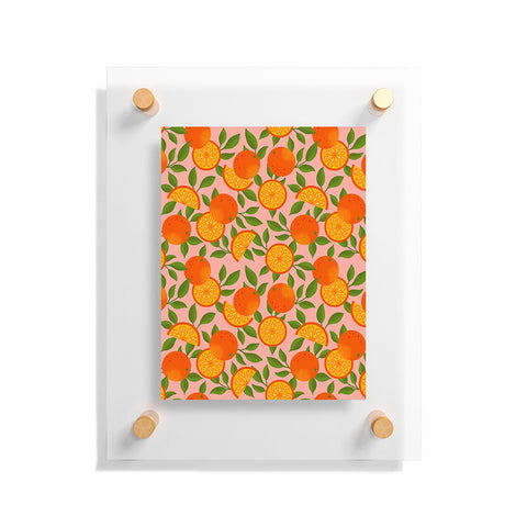 Jessica Molina Orange Pattern on Pink Floating Acrylic Print