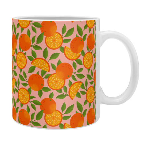 Jessica Molina Orange Pattern on Pink Coffee Mug