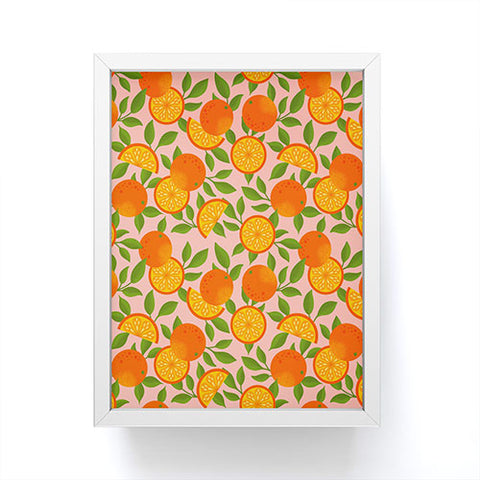 Jessica Molina Orange Pattern on Pink Framed Mini Art Print