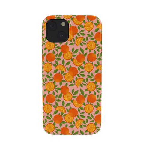 Jessica Molina Orange Pattern on Pink Phone Case