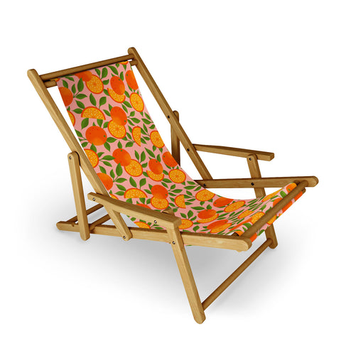 Jessica Molina Orange Pattern on Pink Sling Chair