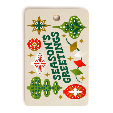 Jessica Molina Seasons Greetings Vintage Ornaments Cutting Board Rectangle