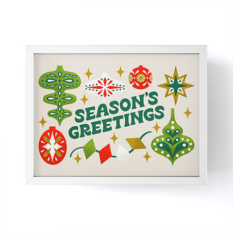Jessica Molina Seasons Greetings Vintage Ornaments Framed Mini Art Print