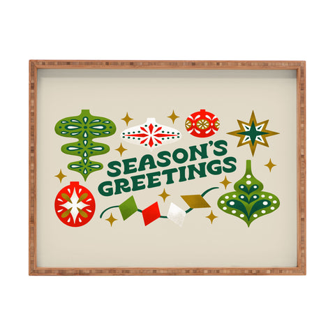 Jessica Molina Seasons Greetings Vintage Ornaments Rectangular Tray