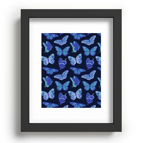 Jessica Molina Texas Butterflies Blue on Navy Recessed Framing Rectangle
