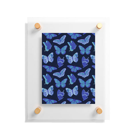 Jessica Molina Texas Butterflies Blue on Navy Floating Acrylic Print
