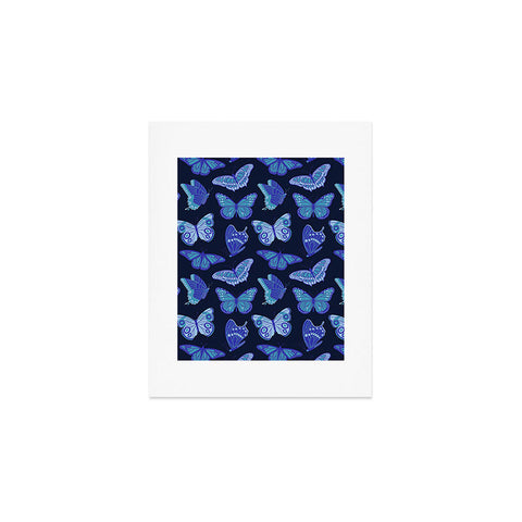 Jessica Molina Texas Butterflies Blue on Navy Art Print