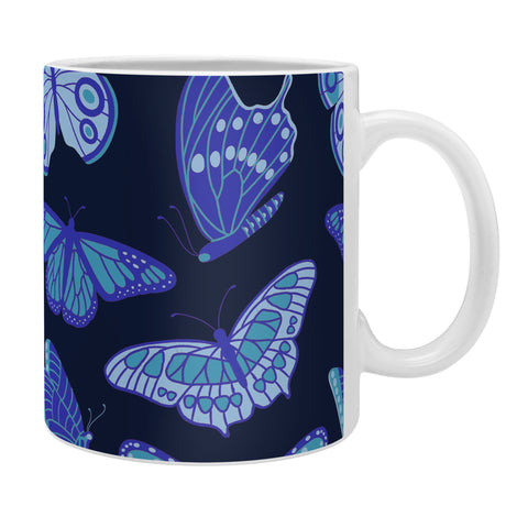 Jessica Molina Texas Butterflies Blue on Navy Coffee Mug