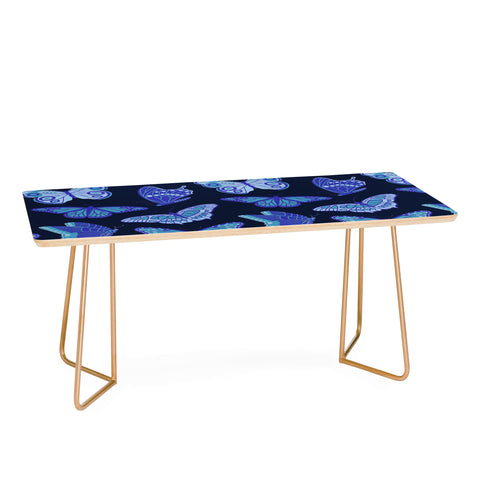 Jessica Molina Texas Butterflies Blue on Navy Coffee Table