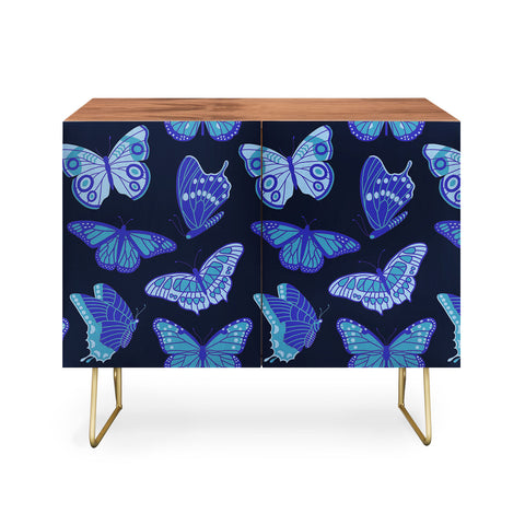 Jessica Molina Texas Butterflies Blue on Navy Credenza