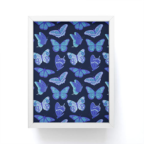 Jessica Molina Texas Butterflies Blue on Navy Framed Mini Art Print