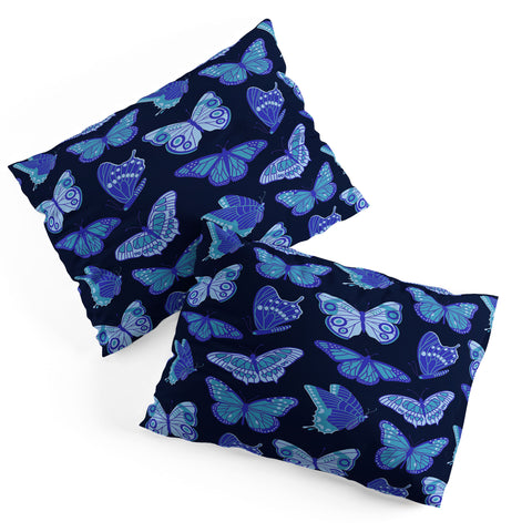 Jessica Molina Texas Butterflies Blue on Navy Pillow Shams