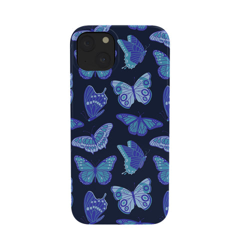 Jessica Molina Texas Butterflies Blue on Navy Phone Case