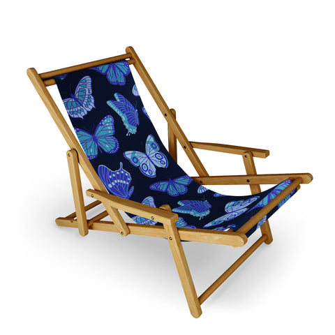 Jessica Molina Texas Butterflies Blue on Navy Sling Chair