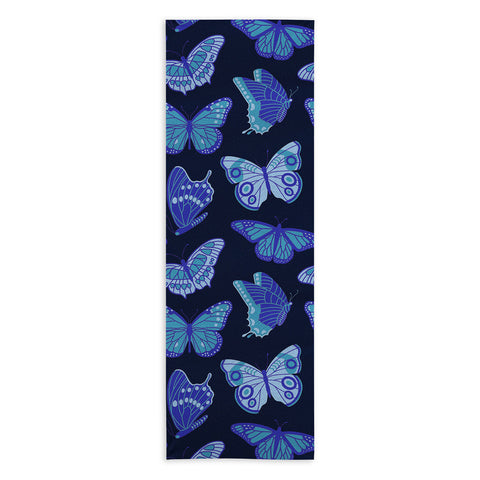 Jessica Molina Texas Butterflies Blue on Navy Yoga Towel