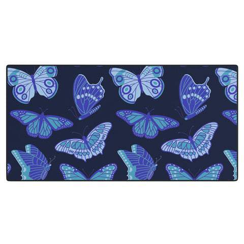 Jessica Molina Texas Butterflies Blue on Navy Desk Mat