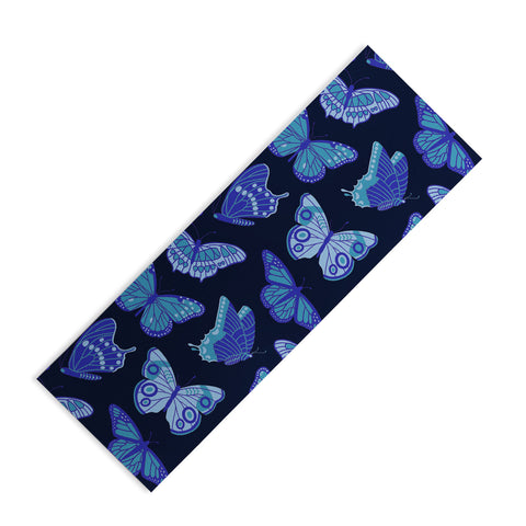 Jessica Molina Texas Butterflies Blue on Navy Yoga Mat