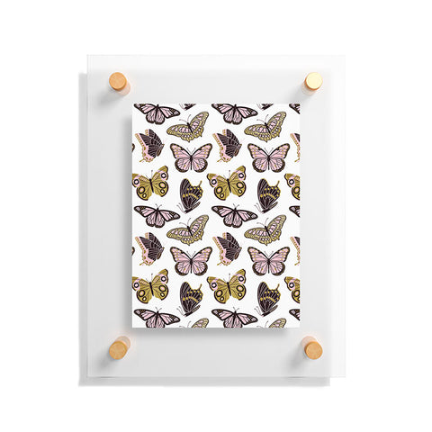 Jessica Molina Texas Butterflies Blush and Gold Floating Acrylic Print