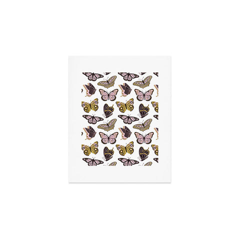 Jessica Molina Texas Butterflies Blush and Gold Art Print