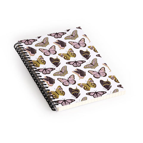 Jessica Molina Texas Butterflies Blush and Gold Spiral Notebook