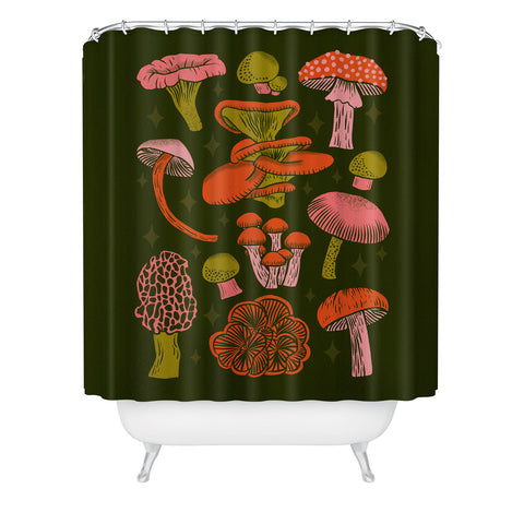 Jessica Molina Texas Mushrooms Bright Multi Shower Curtain