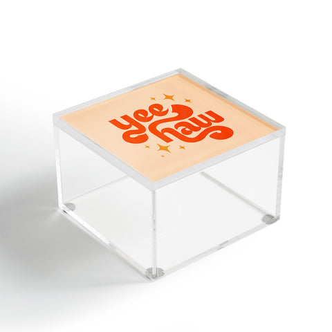 Jessica Molina Yee Haw Orange on Cream Acrylic Box