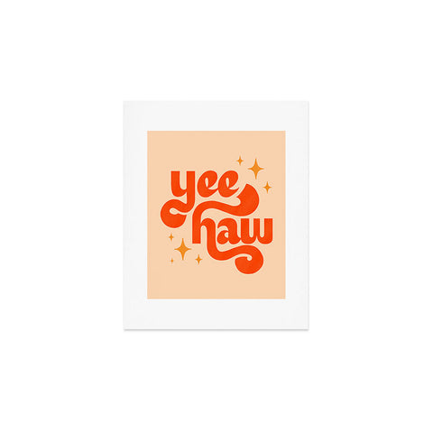 Jessica Molina Yee Haw Orange on Cream Art Print